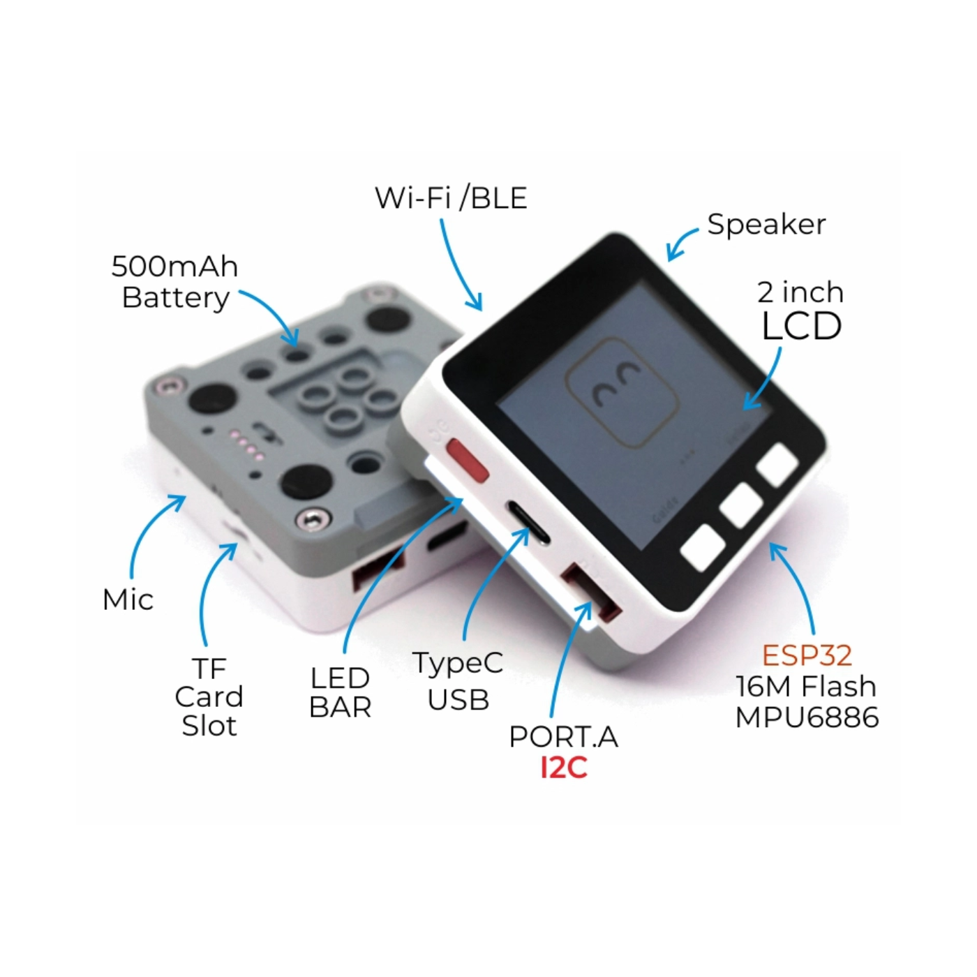 M5GO IoT Starter Kit V2.6 – Beginner-friendly IoT starter kit for ESP32. -Development Board -Robocraze