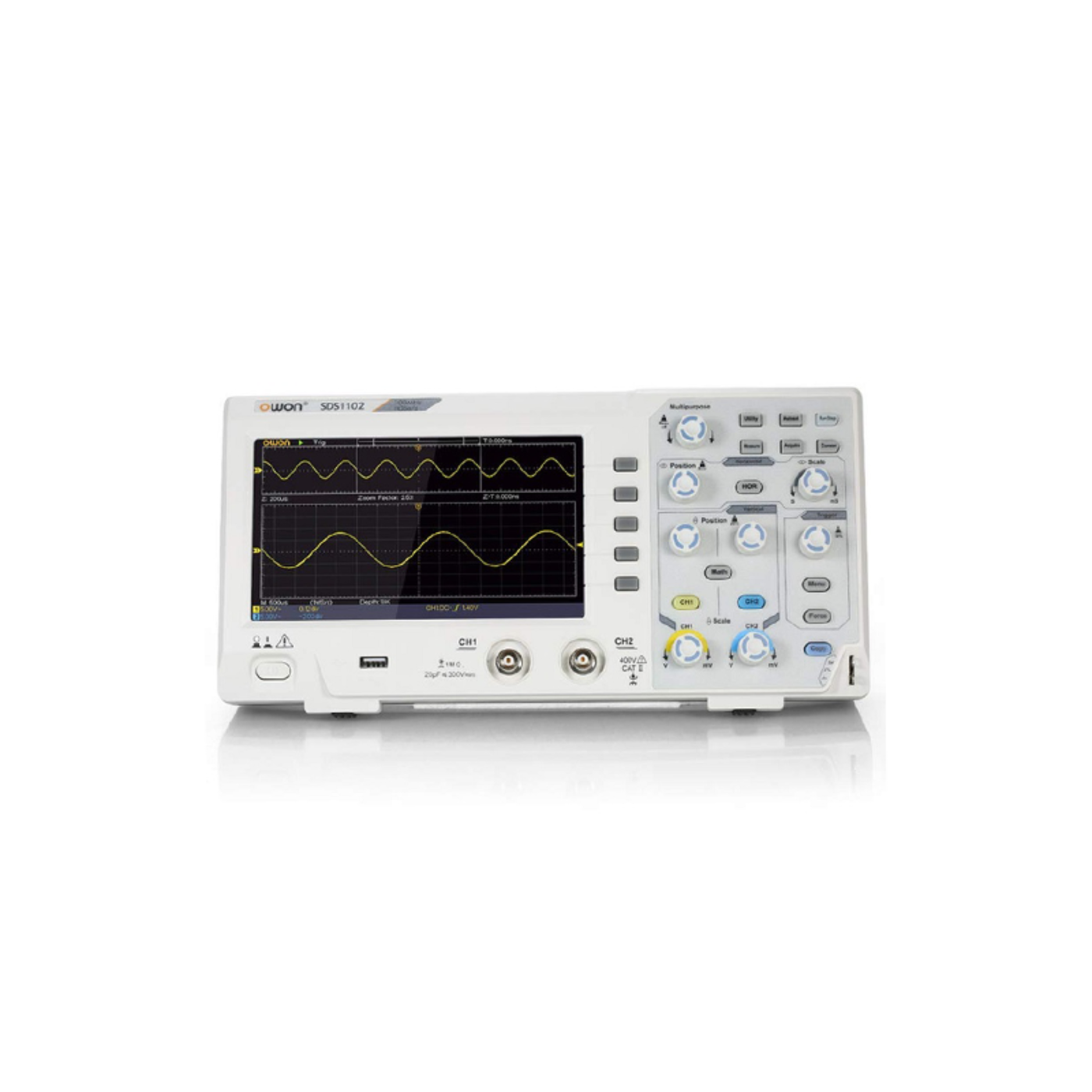 Owon SDS 1102 100MHz Digital Oscilloscope – Dual-channel DSO for accurate signal testing.-Oscilloscope -Robocraze