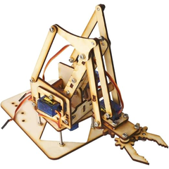 4DOF Wooden Robot Arm Kit – DIY Mechanical Manipulator with SG90 Servos -Robocraze