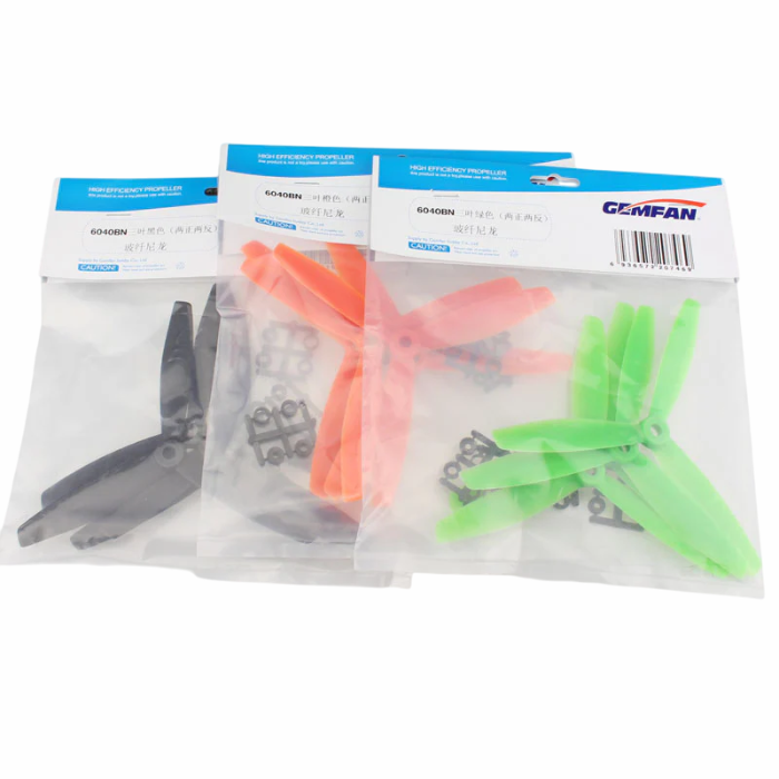 Gemfan 6040 6x4 Glass Fiber Nylon 3-Blade Drone Propeller (1 Pair) for FPV Drones & Quadcopters -Robocraze