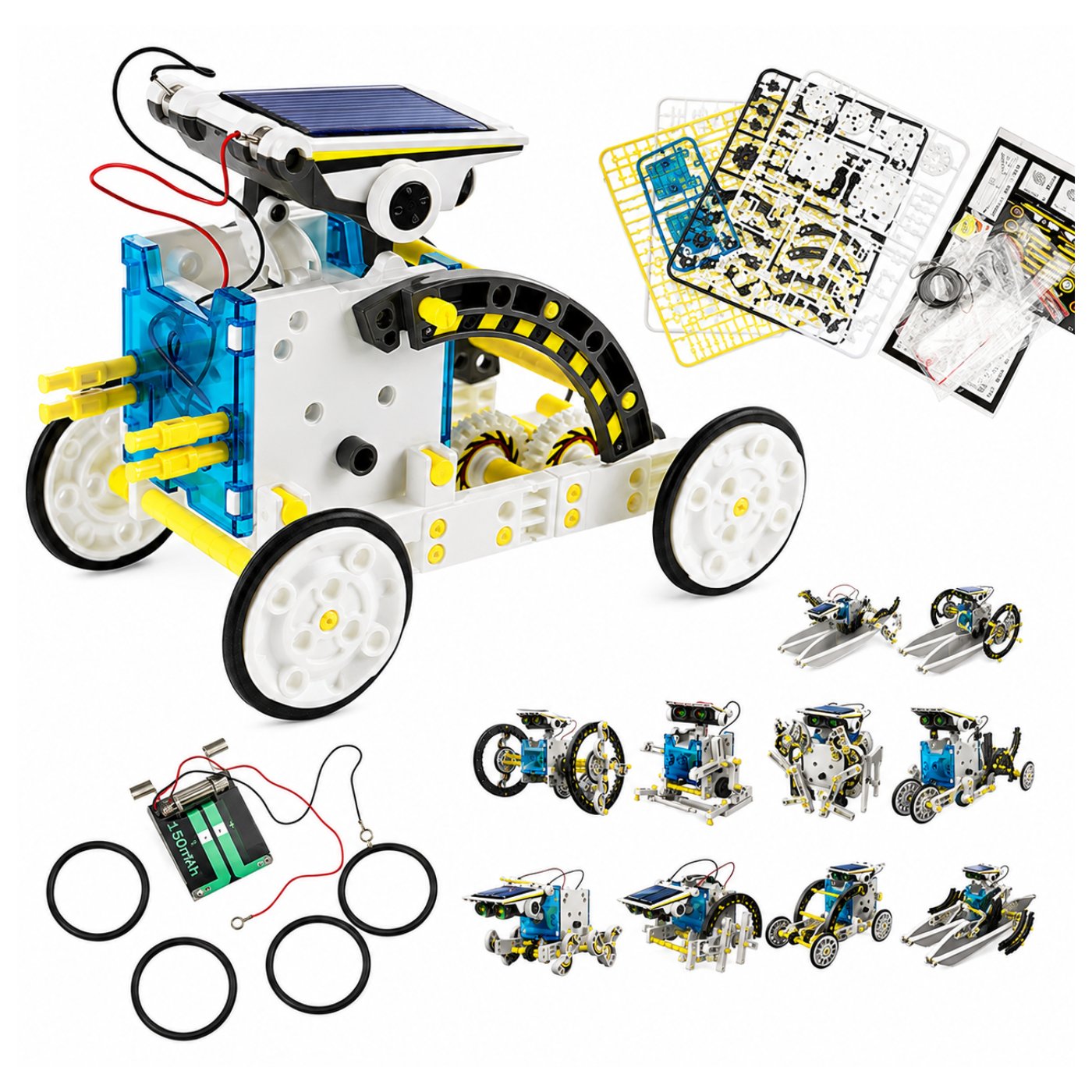 14-in-1 Educational DIY Solar Transformers Robot Toy – Eco-friendly DIY Kits, STEM Kits, Robot Kits -Robocraze