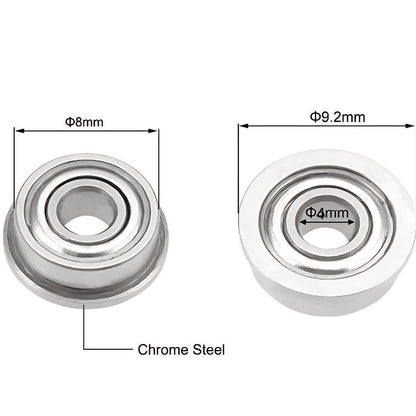 Universal Flange Ball Bearing 4x8x3mm Shielded Chrome Steel Bearings