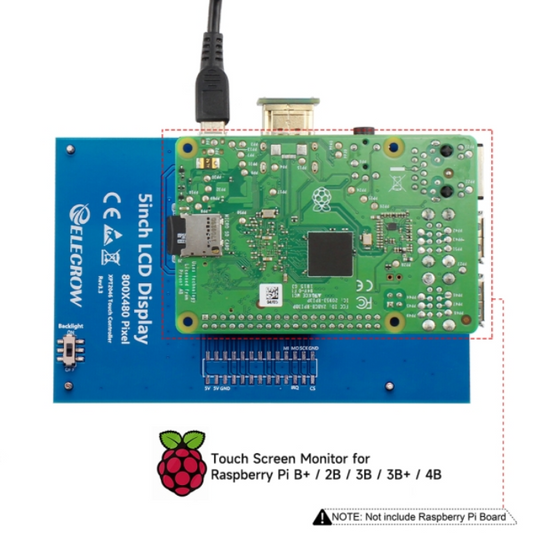 Elecrow RR050 5" TFT Display 800x480 – Resistive touch, ideal for Raspberry Pi & Arduino. -TFT Display -Robocraze