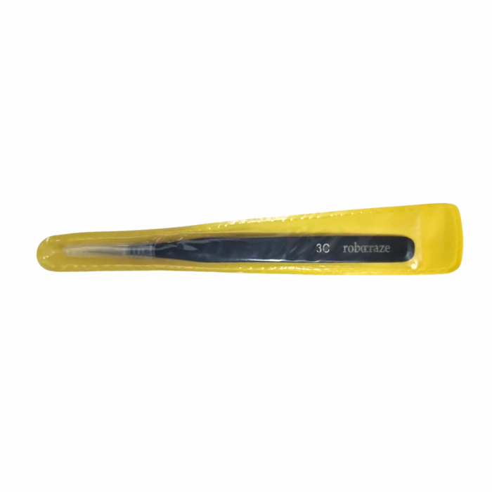 Robocraze Black Epoxy Coated Stainless Steel Tweezer 3C