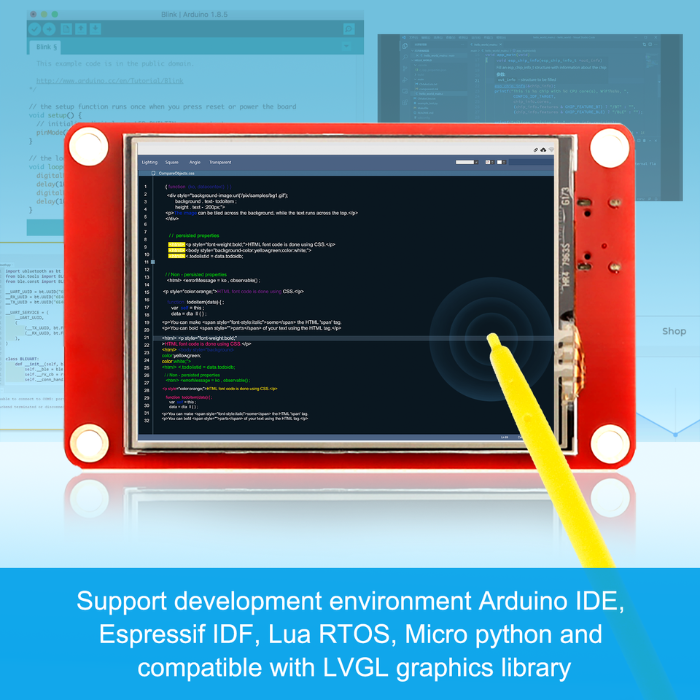 ELECROW 2.4 Inch ESP32 HMI Display – 320x240 SPI TFT LCD touchscreen for Arduino -HMI Display Module -Robocraze