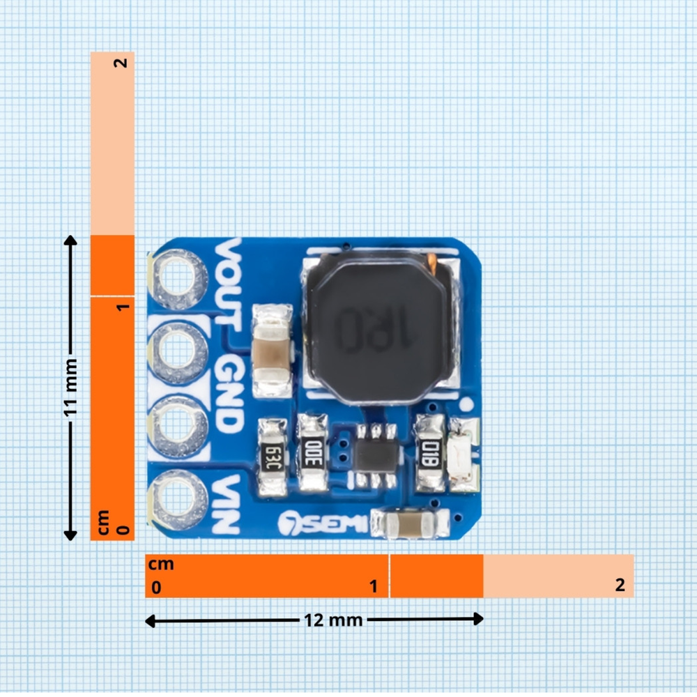 7Semi 1.8V 2A Mini Buck Converter Breakout Board with AP61201 Step Down Regulator - Electronic Modules - Breakout Boards - Robocraze