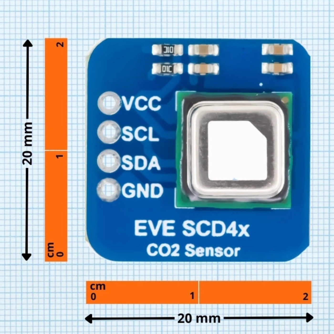 7Semi SCD43 CO2 Temperature & Humidity Sensor Breakout Board I2C Mini -Sensors -Temperature Sensors -Robocraze