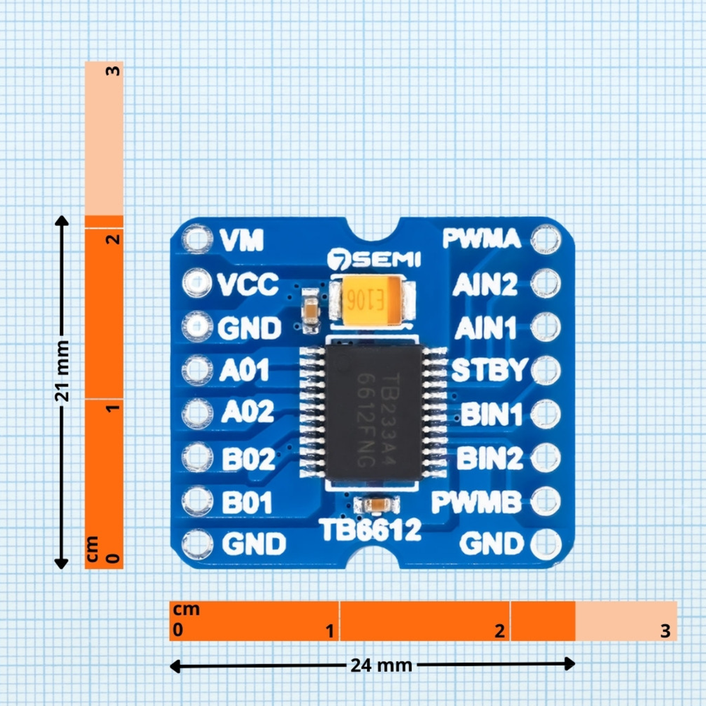 7Semi TB6612FNG Motor Driver Breakout Board - Electronic Modules - Breakout Boards - Robocraze