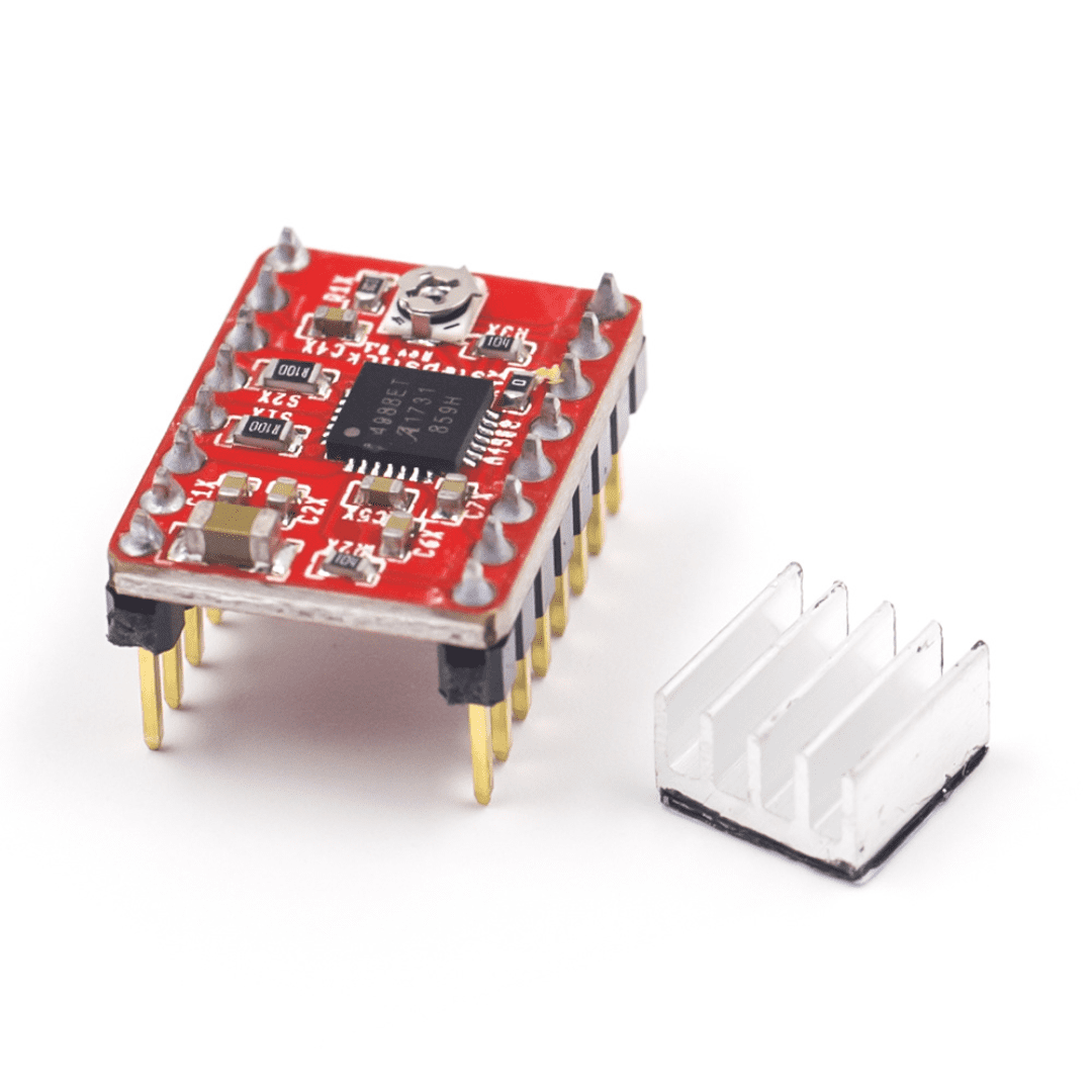 A4988 Stepper Motor Driver Module with Heat Sink For 3D Printer (Red)