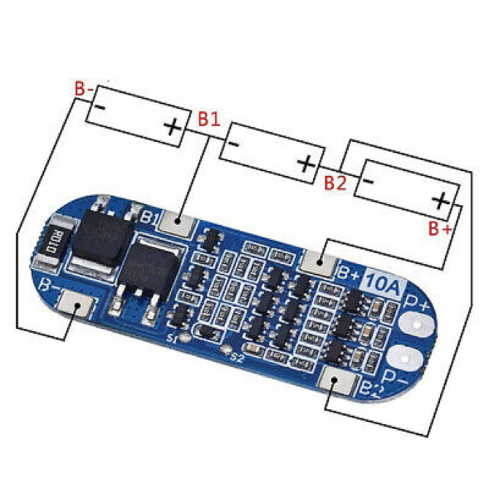 18650 12V 10A Lithium BMS Board – Stable 12V 10A BMS for battery protection. -Battery Protection -Robocraze