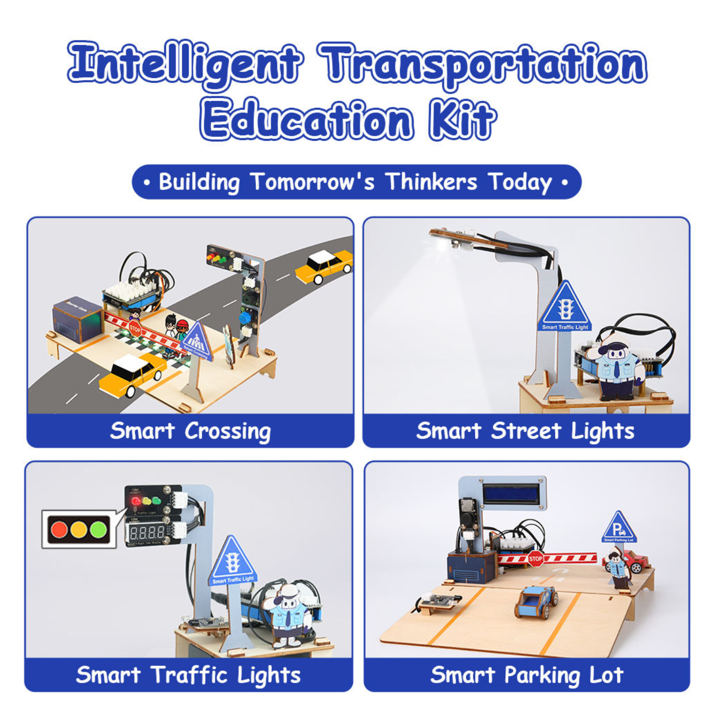 ACEBOTT QE027 ESP32 Intelligent Transportation STEM Kit Compatible with Arduino -STEM Kits -Robotic Kits -Robocraze