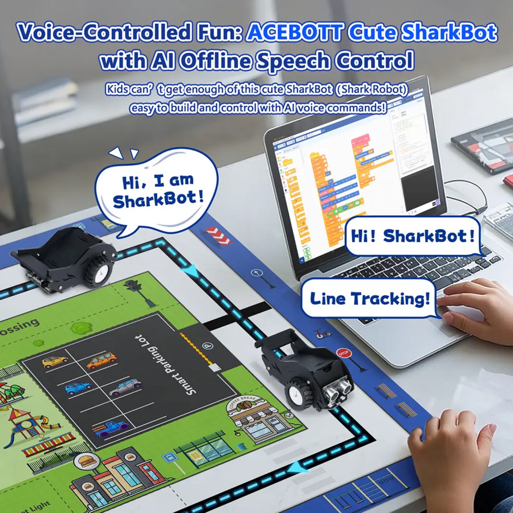 ACEBOTT QE028 SharkBot Smart Car Kit -DIY Kits -Robotic Kits -DIY Car Kit -Robocraze