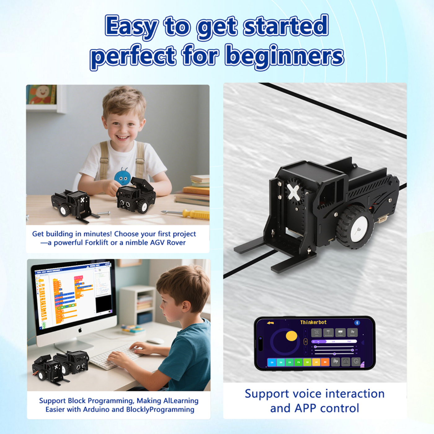 ACEBOTT QE032 TruckBott Smart Car Kit with ESP32 Controller Supports Arduino, ACECode & Python| STEM Classroom & Home Education – Year 5 Level 2 -DIY Kits -Robotic Kits -DIY Car Kit -Robocraze