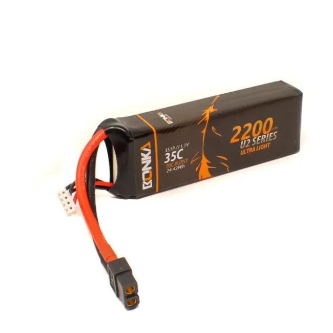 11.1V 2200mAh 35C 3S1P Bonka LiPo Battery – For FPV aircraft, RC drones & quadcopters - DIY Drone Parts - Robocraze