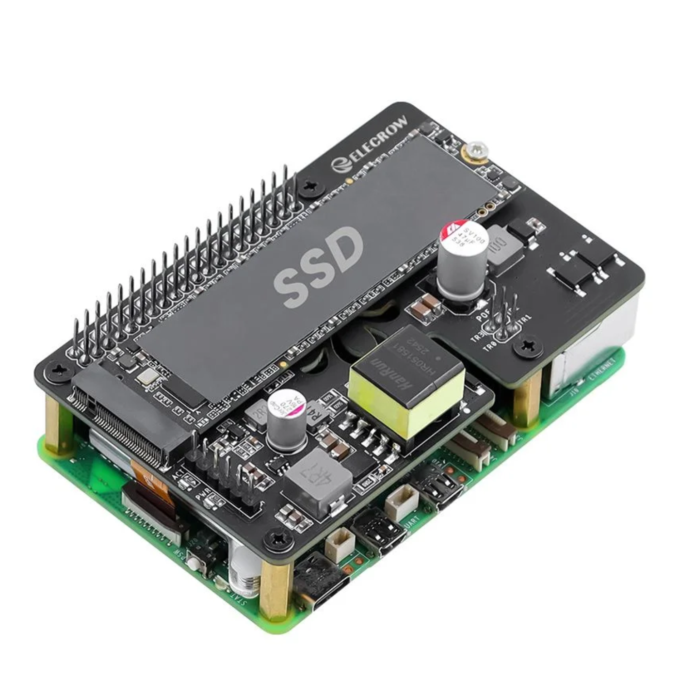 Elecrow M.2 NVMe & PoE+ Hat Expansion Board for Raspberry Pi 5 -Raspberry Pi -Hats -Robocraze