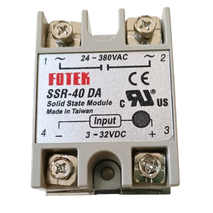 Fofek SSR-40DA 3-32VDC to 24-380VAC Solid State Relay – 40A AC power control relay. -Robocraze