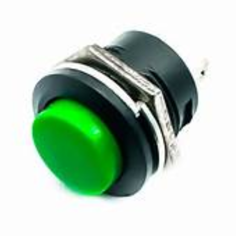 Green R13-507 16mm Round Cap Momentary Push Button Switch – 2 Pin -Electronic Components -Switches -Push Buttons - Robocraze