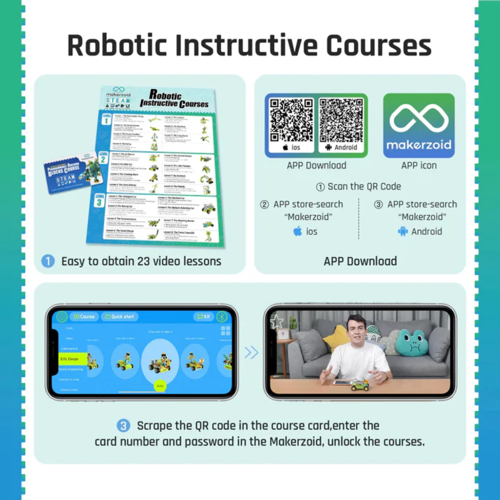 Makerzoid 100 in 1 STEAM Robot Master Educational Toy Set with Programming Building Blocks Course for 6-12 Years -STEM Kits -School Kits -Robocraze
