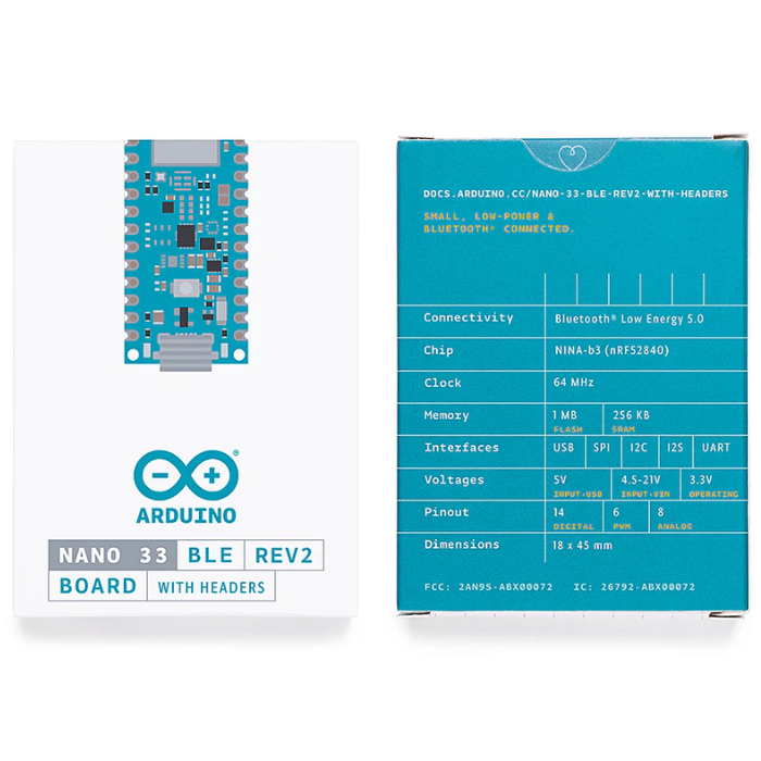 Official Arduino Nano 33 BLE Rev2 Development Board with Headers - ABX ...