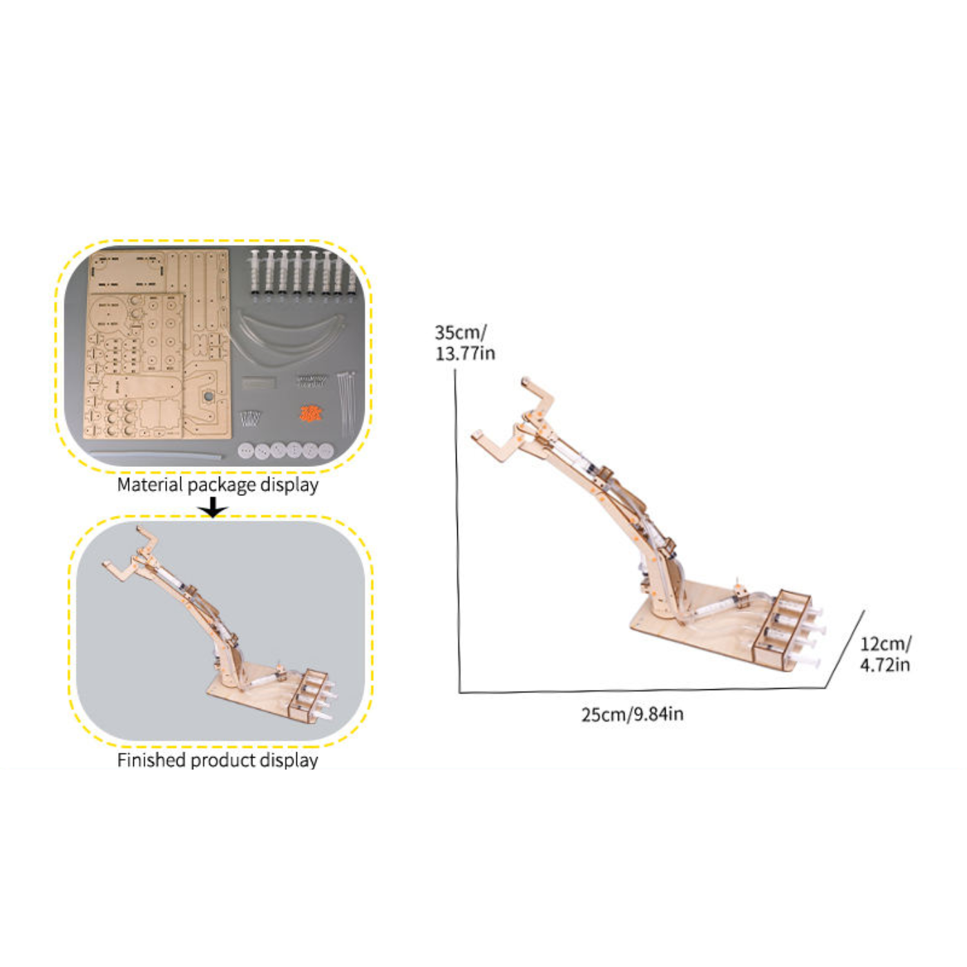 Pludo Robotic Arm – DIY Science Experiment Kit for Kids 11–14 | Mechanics and Hydraulic STEM Toy (Grade 6–8) - DIY Kit -Pludo Education Kit -Robocraze