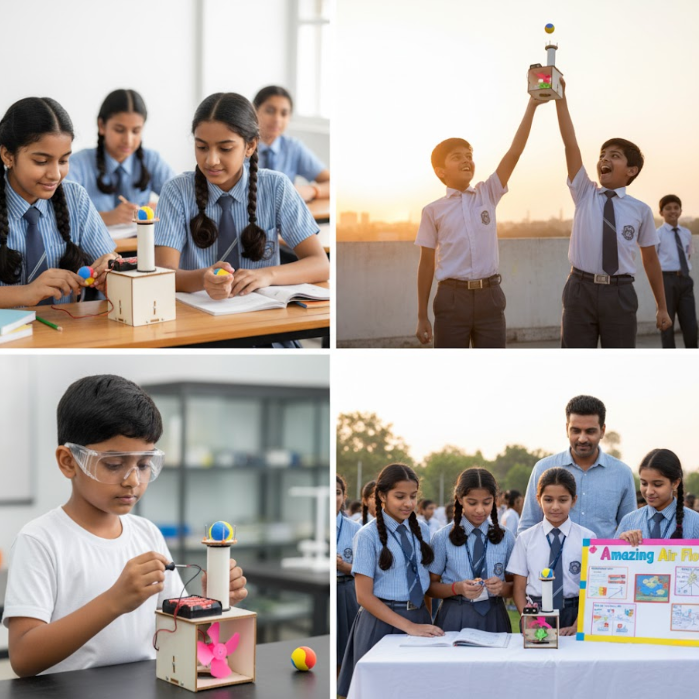 Pludo STEM Kit AirGlide – DIY Science Kit for Kids 11–14 | Grade 6–8 Bernoulli’s Principle Air Levitation Experiment -DIY Kit -Pludo Education Kit -Robocraze