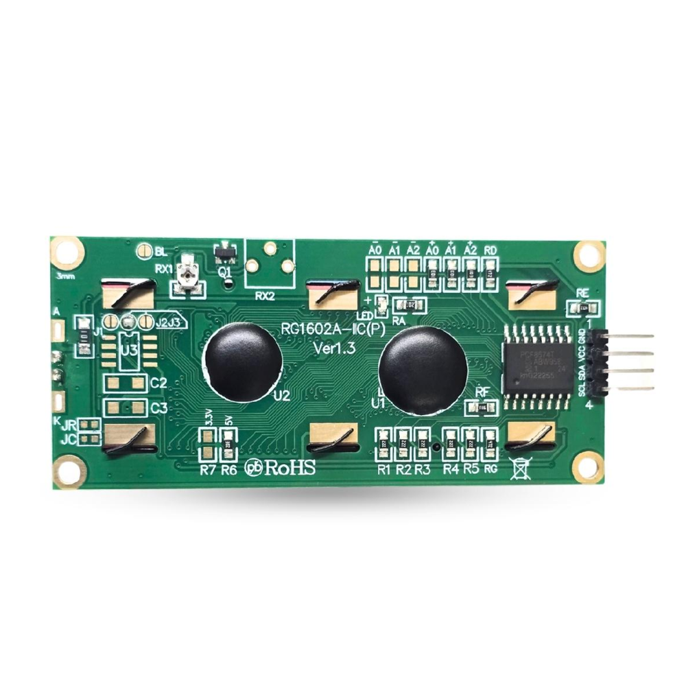 RG1602A-IIC(P) Green LCD Display With I2C PCF8574T -Display Modules -LCD Display -Robocraze