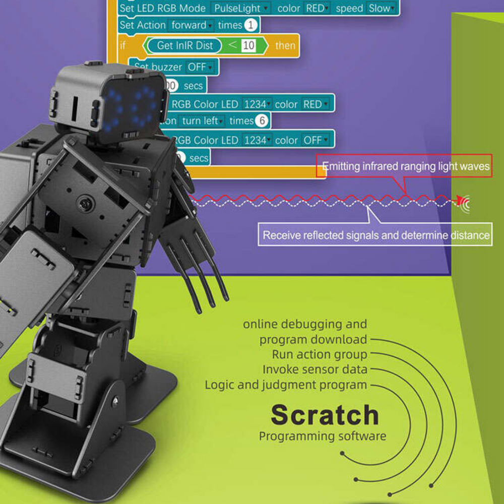 RoboMaker JMC-SV-1707 10 DOF Humanoid Robot Kit -DIY Kits -Robotic Kits -Robocraze