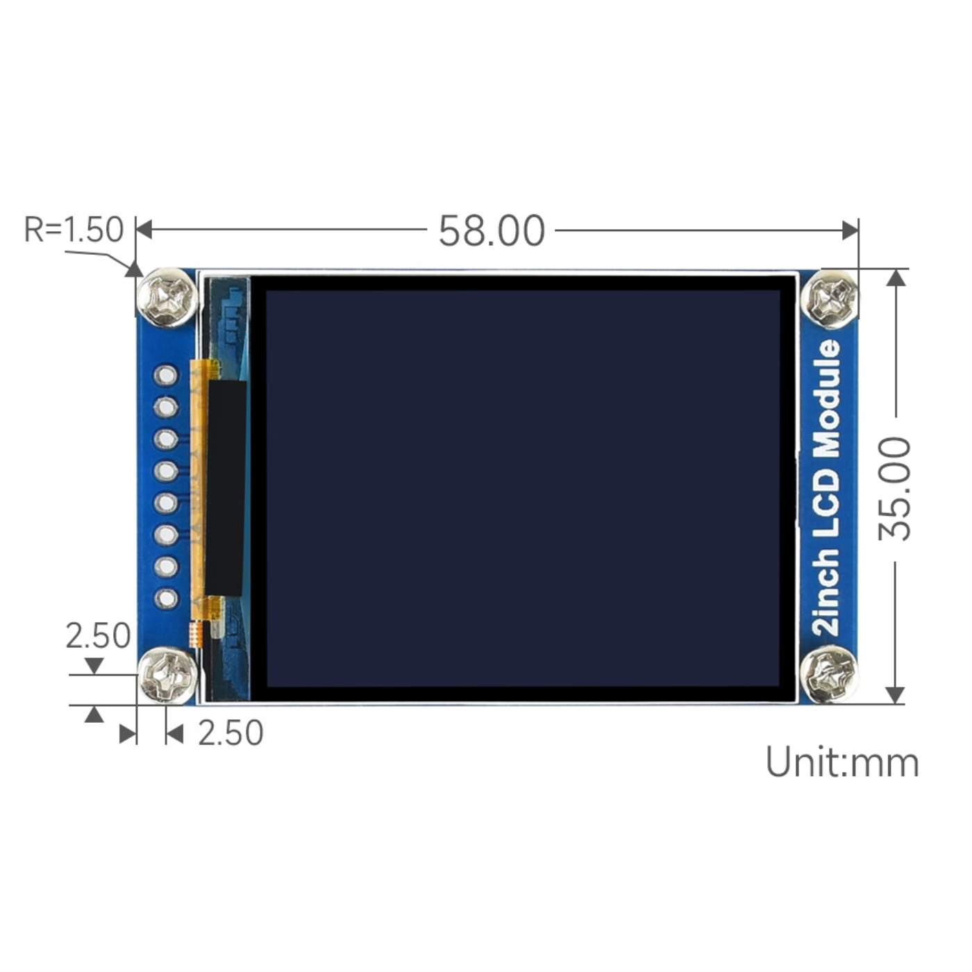 Waveshare 2inch 240×320 IPS LCD Display Module SPI Interface -Displays -LCD Displays -Robocraze