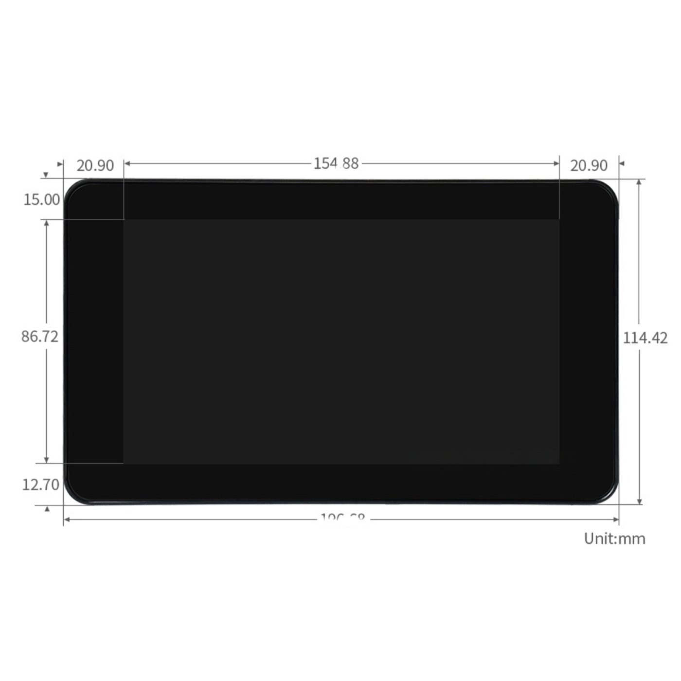 Waveshare 7-Inch 1024×600 DSI IPS Capacitive Touchscreen LCD Display for Raspberry Pi with Protection Case -LCD Displays -Displays -Robocraze