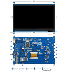 Waveshare 7inch HDMI Capacitive Touch Screen LCD (H) 1024×600 Support Various Systems -Raspberry Pi -Displays Raspberry pi -Robocraze