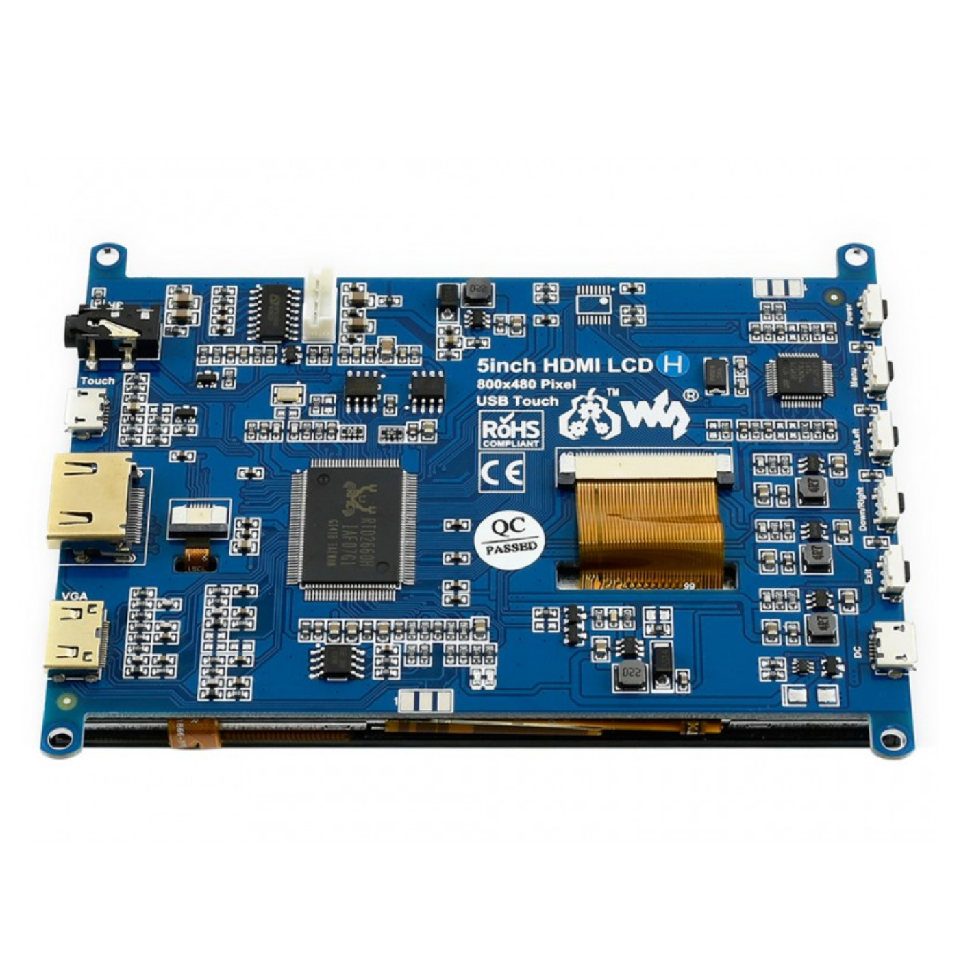 Waveshare 800×480 5inch HDMI LCD (H) Capacitive Touch Screen -Displays -LCD Display -Robocraze