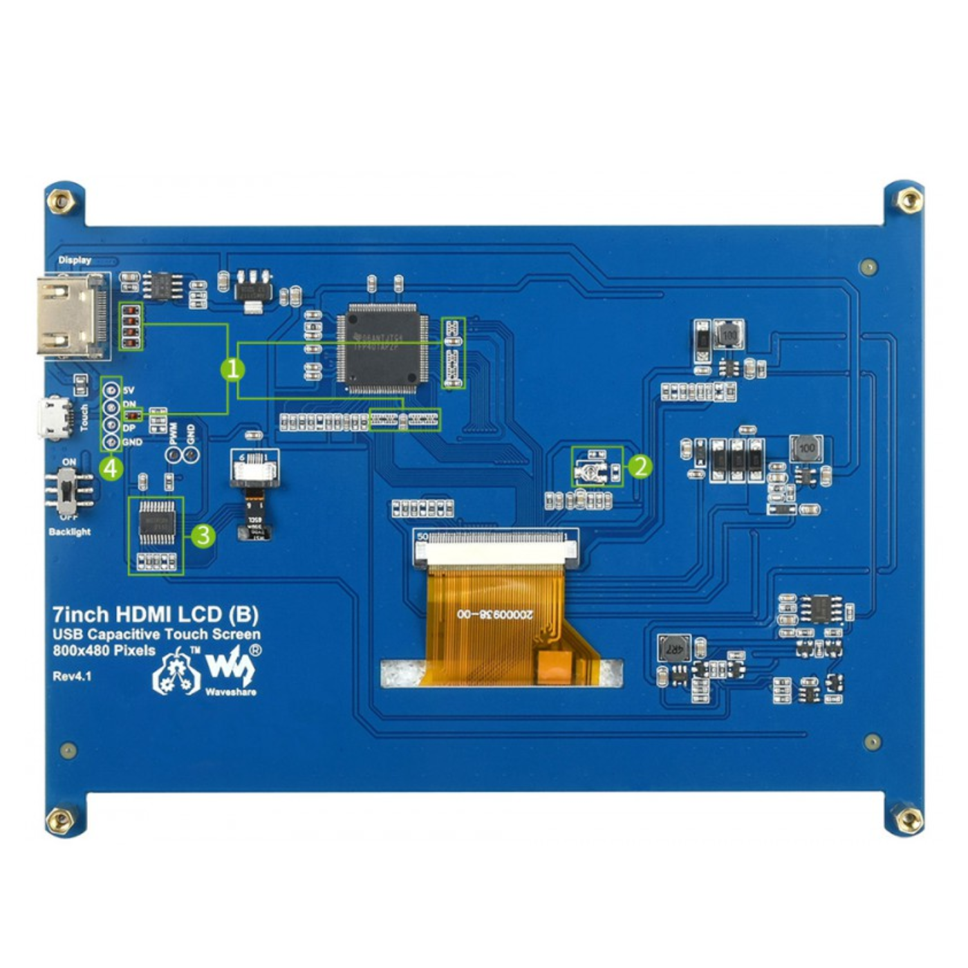 Waveshare 800×480 7inch HDMI LCD (B) Capacitive Touch Screen -Displays -LCD Displays -Robocraze