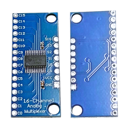 CD74HC4067 16-Channel Multiplexer – Analog multiplexer IC with 16 channels for signal routing. -Robocraze