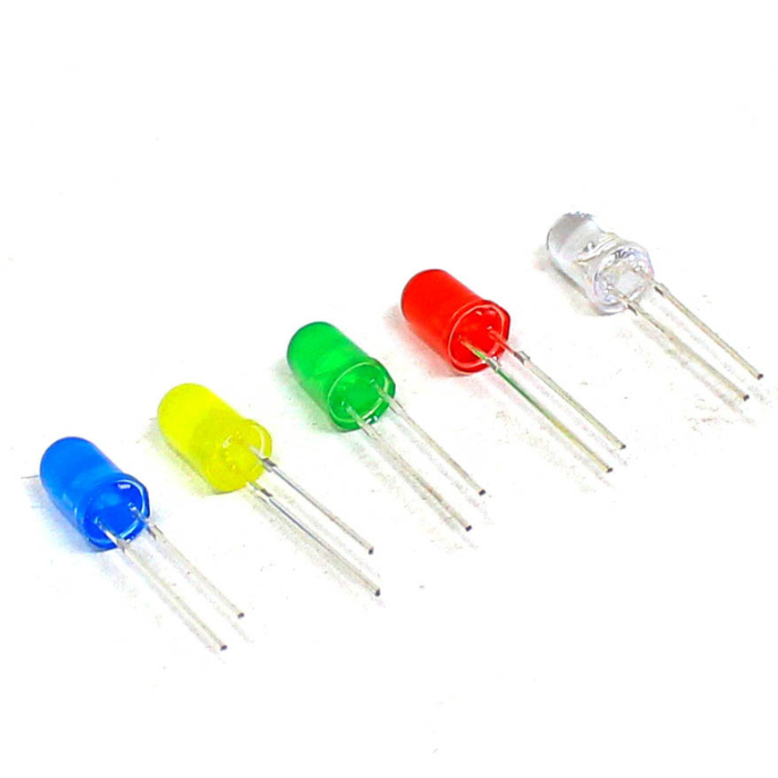 500PCS 5MM LED Kit – LED pack with 5 colors & storage box for DIY projects - Electronic Components - Robocraze