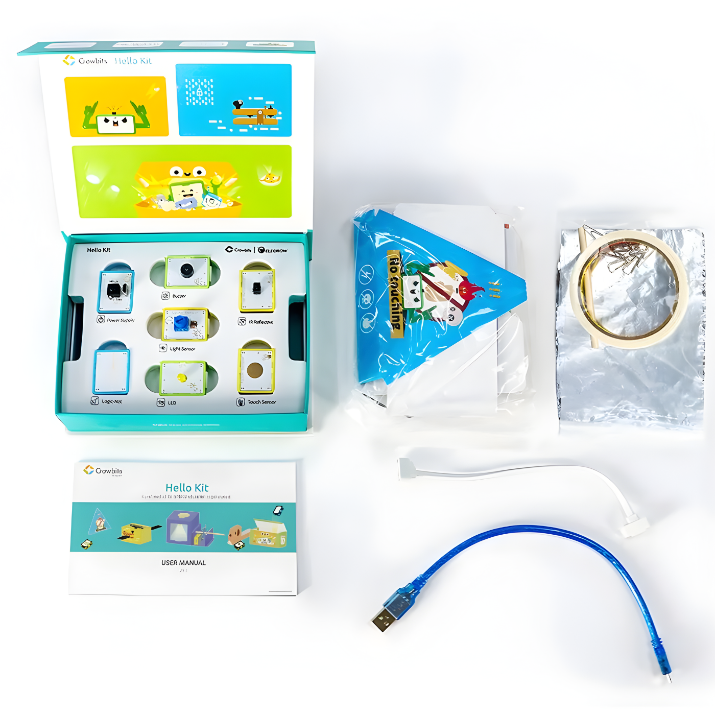Elecrow - Crowbits Hello Kit - 7 Modules, Programming Learning Kit, STEM Project Toys