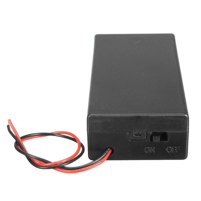 18650 Dual Holder w/ Cover & Switch – Safe battery storage. -Battery Accessories -Robocraze