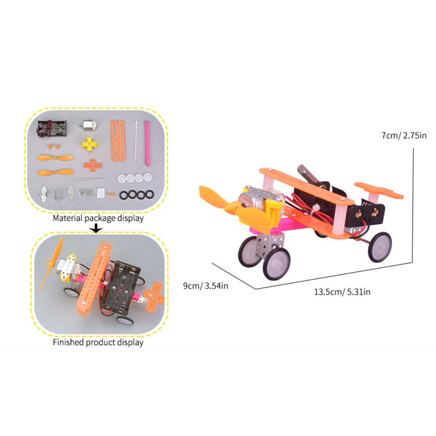 Pludo STEM Kit Power Flight – DIY STEM Toy for Kids 11–14 | Grade 6–8 Electrodynamic Conversion Airplane Project -DIY Kit -Pludo Education Kit -Robocraze