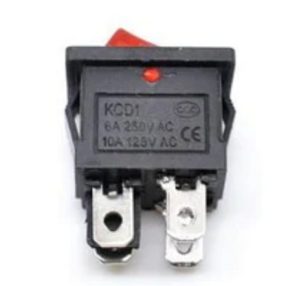 Rocker switch 6A 250V SPDT 4 PIN Red LED