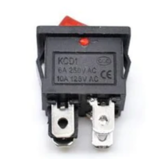 Rocker Switch 6A 250V SPDT 4 PIN Red LED – Reliable illuminated rocker switch - Mini Switch - Robocraze