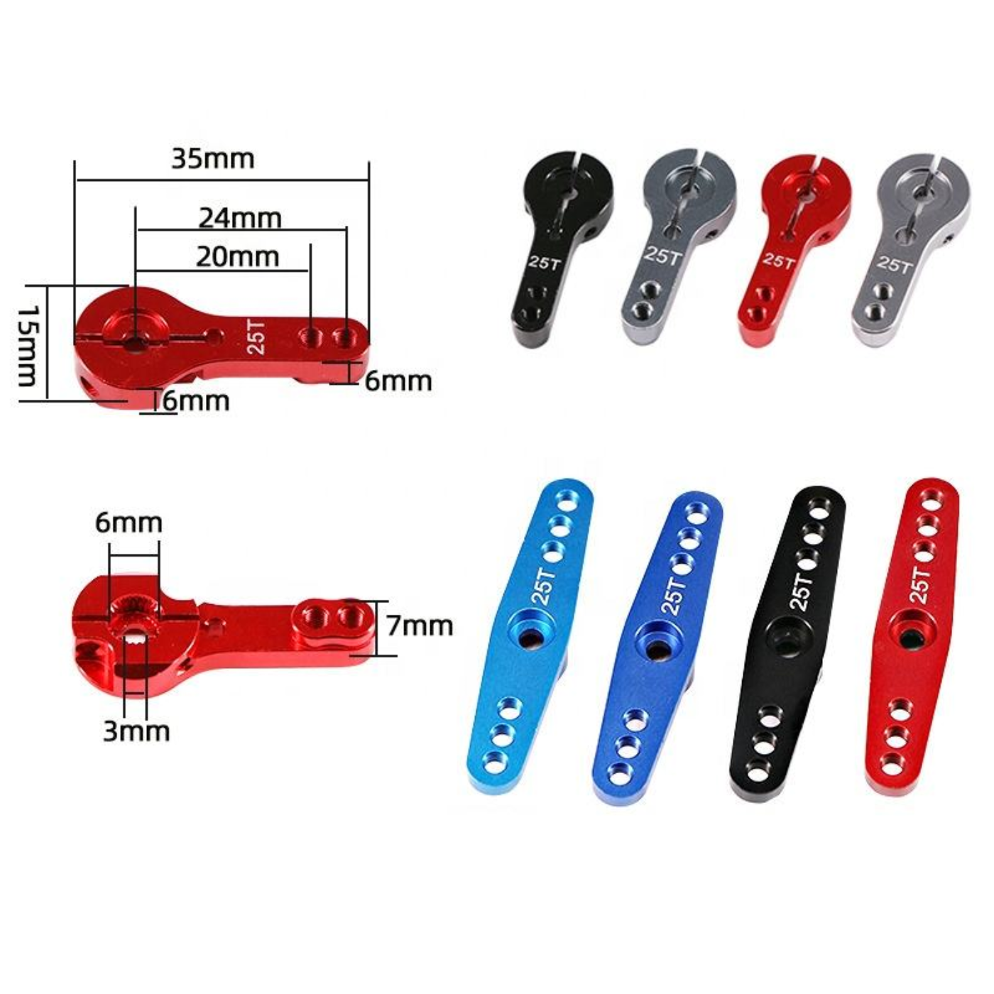 25T Servo Metal Rocker Arm for MG995 MG996R -Robocraze