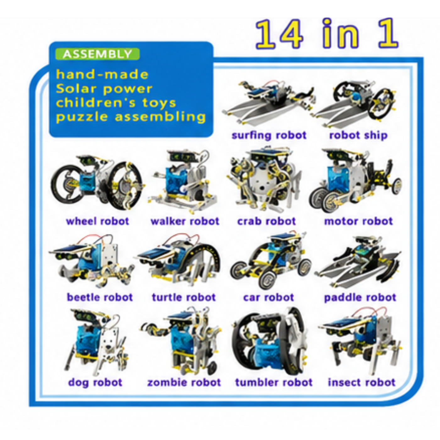 14-in-1 Educational DIY Solar Transformers Robot Toy – Eco-friendly DIY Kits, STEM Kits, Robot Kits -Robocraze