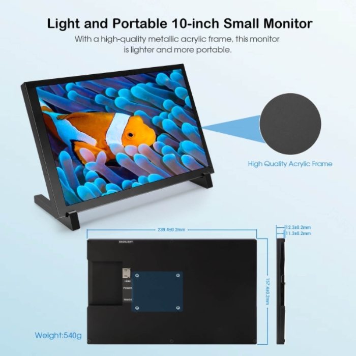 1 Inch Touch Display Elecrow 10.1 inch Touch Screen Display 1280x800 for Raspberry Pi and J ...