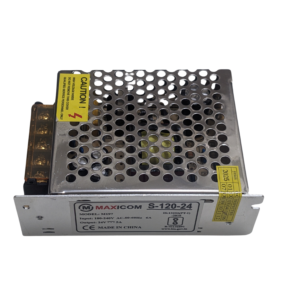 24V 5A SMPS Power Supply – 24V 5A SMPS power supply for stable voltage output in electronics. -Power Supply -Robocraze