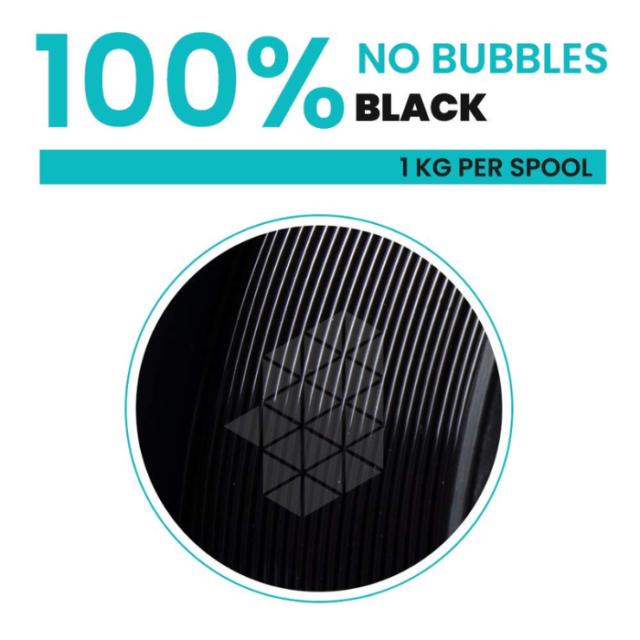 1.75mm Premium HS PLA Filament (Raven Black) – Smooth-flowing 3D filament for durable, precise prints. -Robocraze