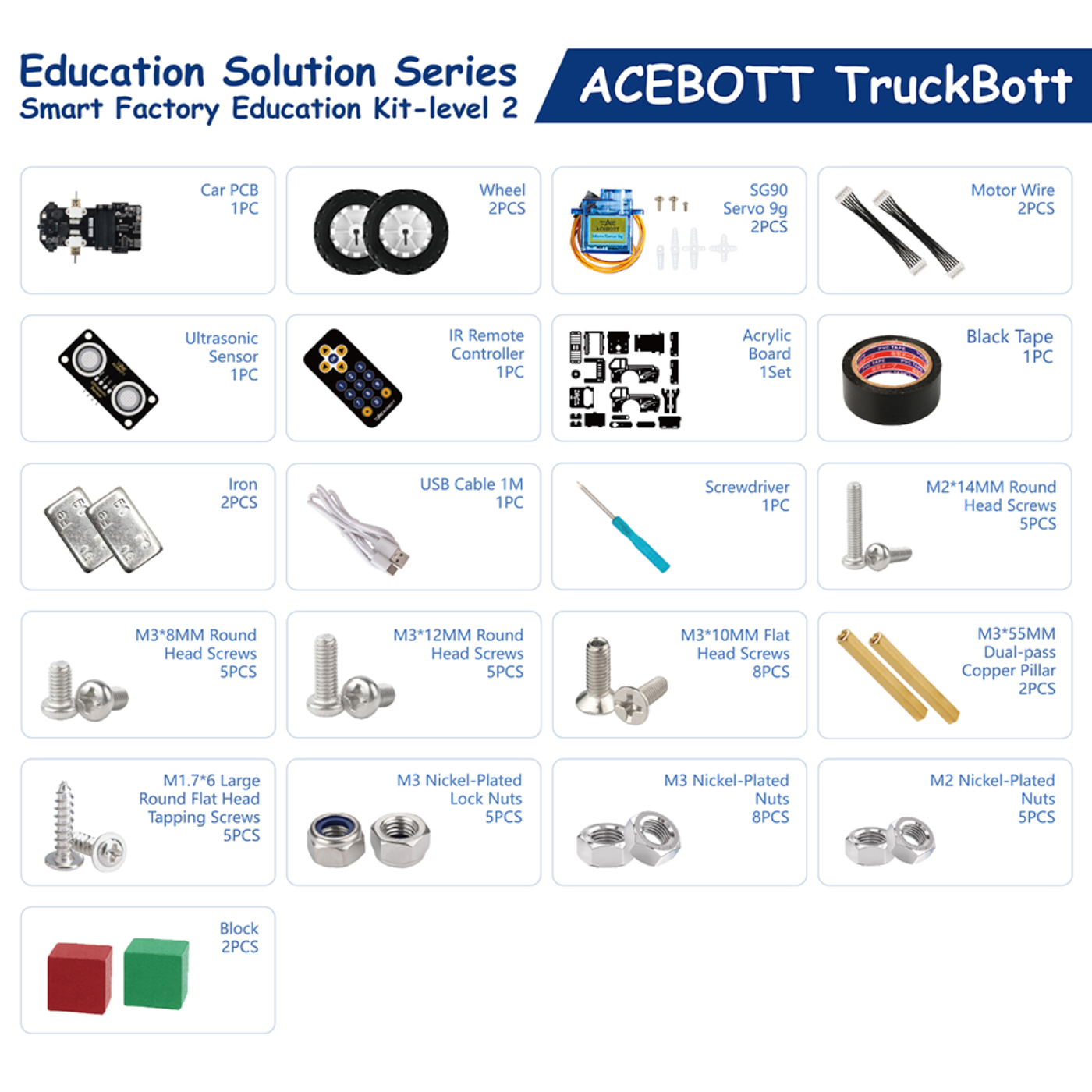 ACEBOTT QE032 TruckBott Smart Car Kit with ESP32 Controller Supports Arduino, ACECode & Python| STEM Classroom & Home Education – Year 5 Level 2 -DIY Kits -Robotic Kits -DIY Car Kit -Robocraze