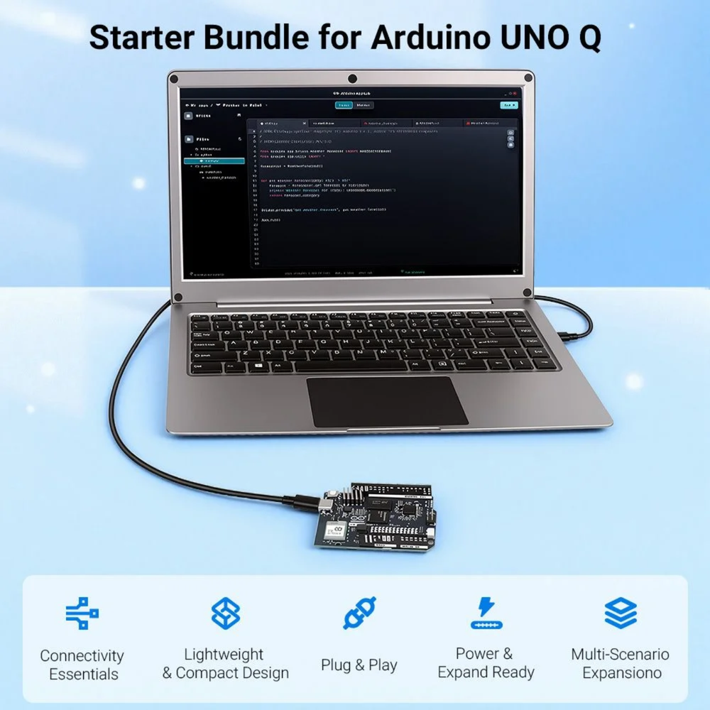 Elecrow Arduino UNO Q Starter Bundle Kit -Arduino -Original Kits -Robocraze