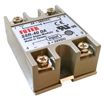 Fofek SSR-40DA 3-32VDC to 24-380VAC Solid State Relay – 40A AC power control relay. -Robocraze