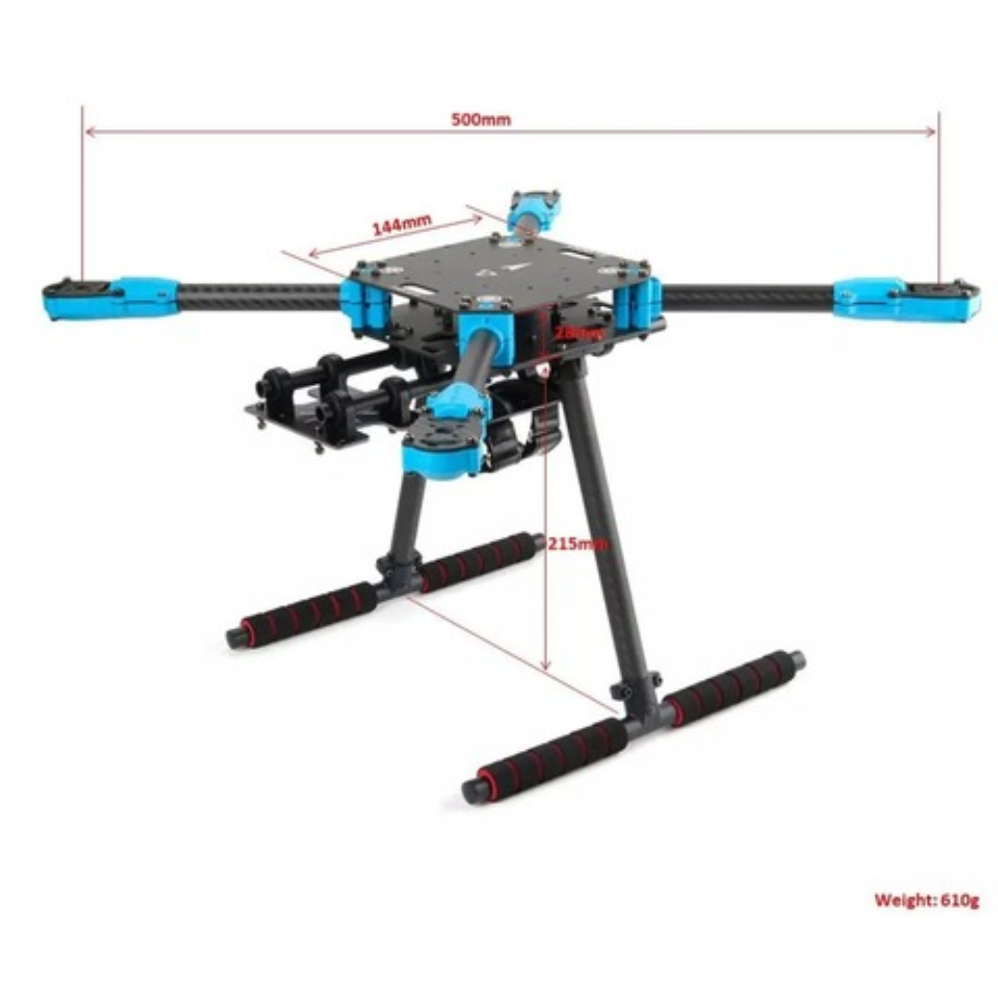 Holybro X500 V2 ARF Lightweight Carbon Fiber Quadcopter Frame Kit -Drone Parts -Drone Frames -Robocraze