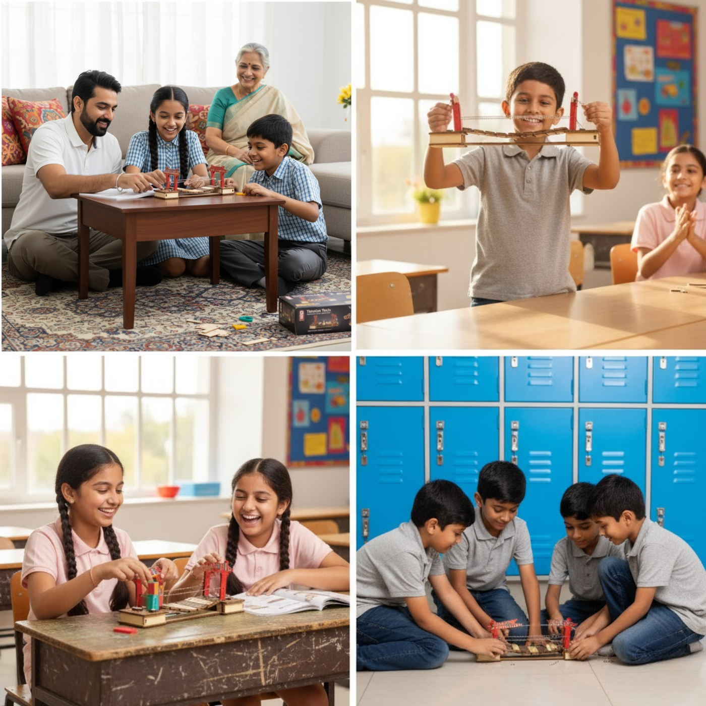 Pludo Cable Bridge DIY Kit – Learn Force & Tension Through Bridge Building for Ages 8–11 | Grade 3–5 -DIY Kit -Pludo -Robocraze