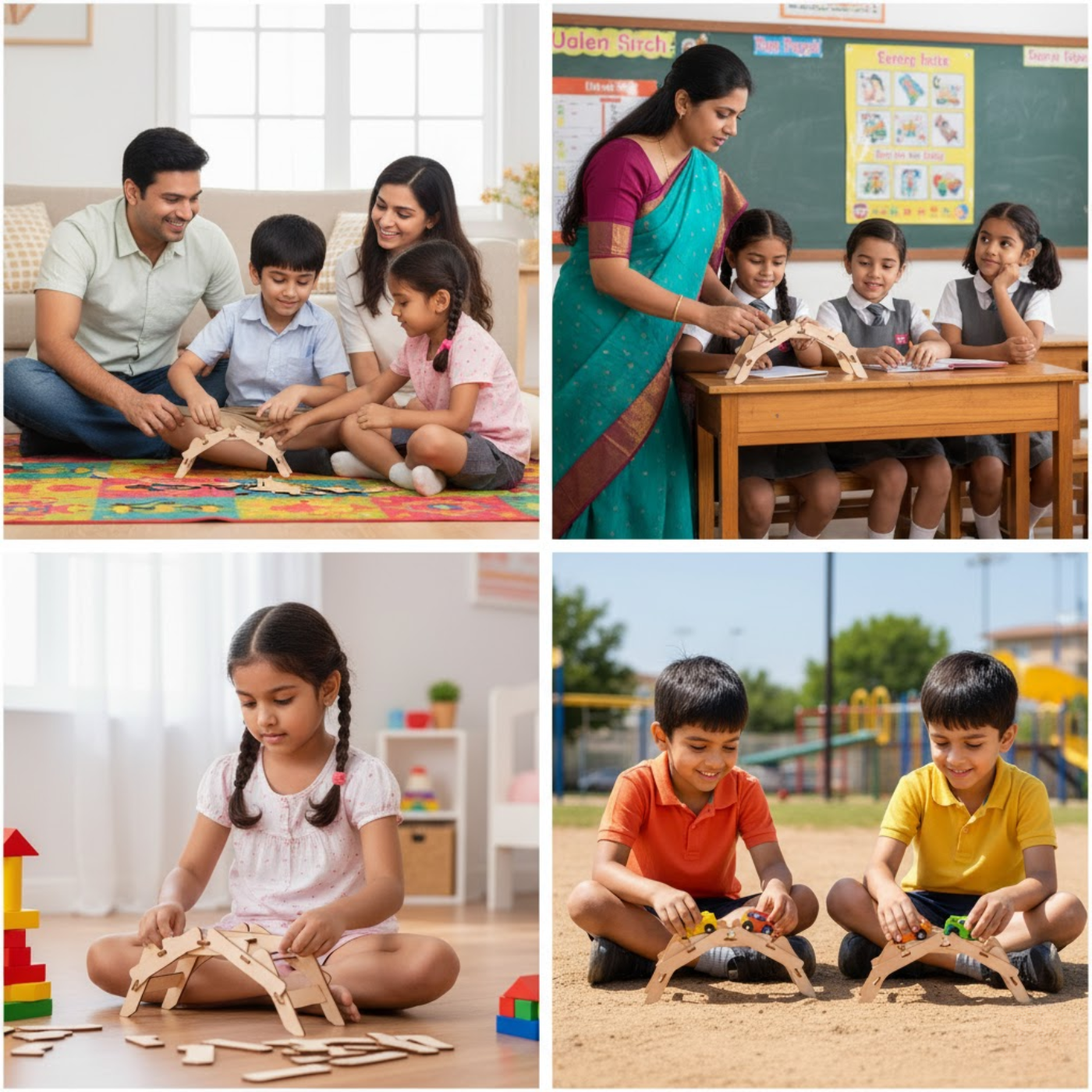 Pludo STEM Kit Little Builders – DIY Educational Toy for Kids 3–8 | Grade Preschool–2 Multiplier Force Bridge Project -DIY Kit -Pludo Education Kit -Robocraze